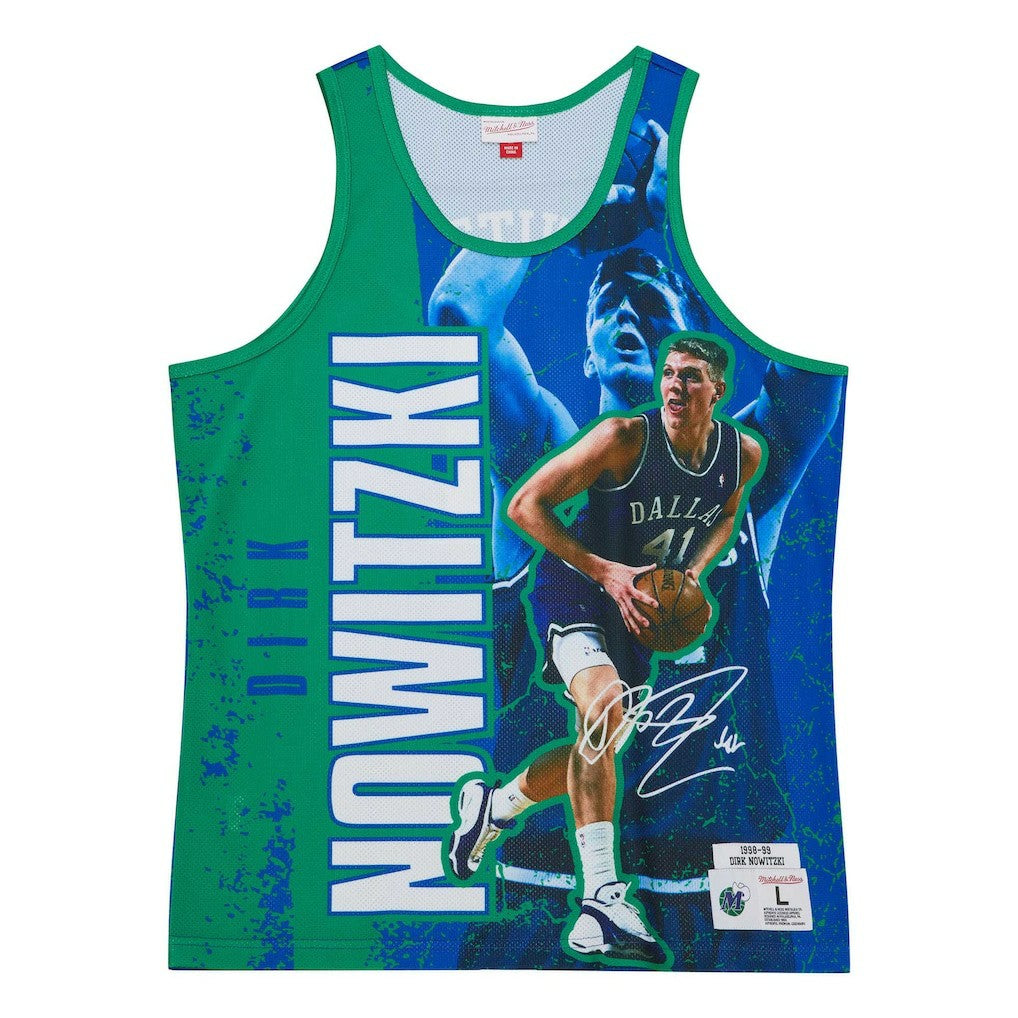 Blue Dirk Nowitzki Dallas Mavericks Hardwood Classics Player Burst Tank Top sale | NBA