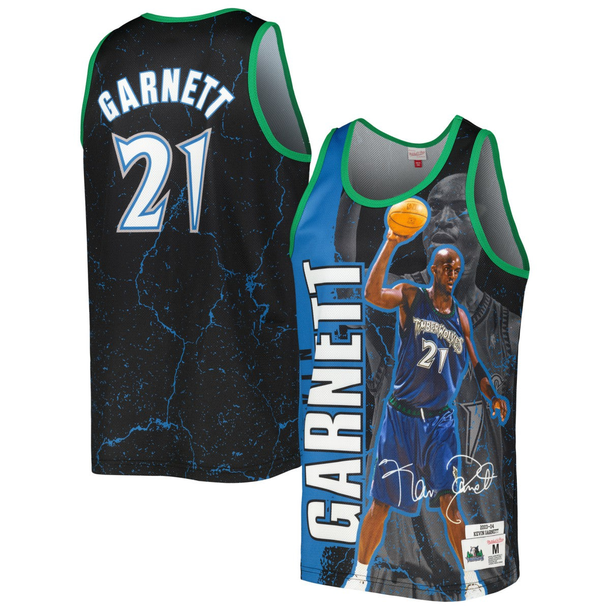 Black Kevin Garnett Minnesota Timberwolves 2003-04 Hardwood Classics Player Burst Tank Top | NBA