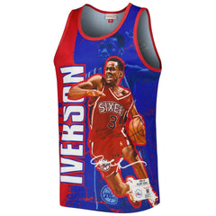 Royal Allen Iverson Philadelphia 76ers 1996-97 Hardwood Classics Player Burst Tank Top | NBA