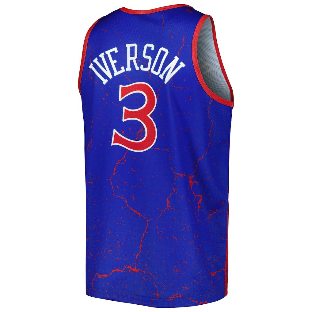 Royal Allen Iverson Philadelphia 76ers 1996-97 Hardwood Classics Player Burst Tank Top | NBA