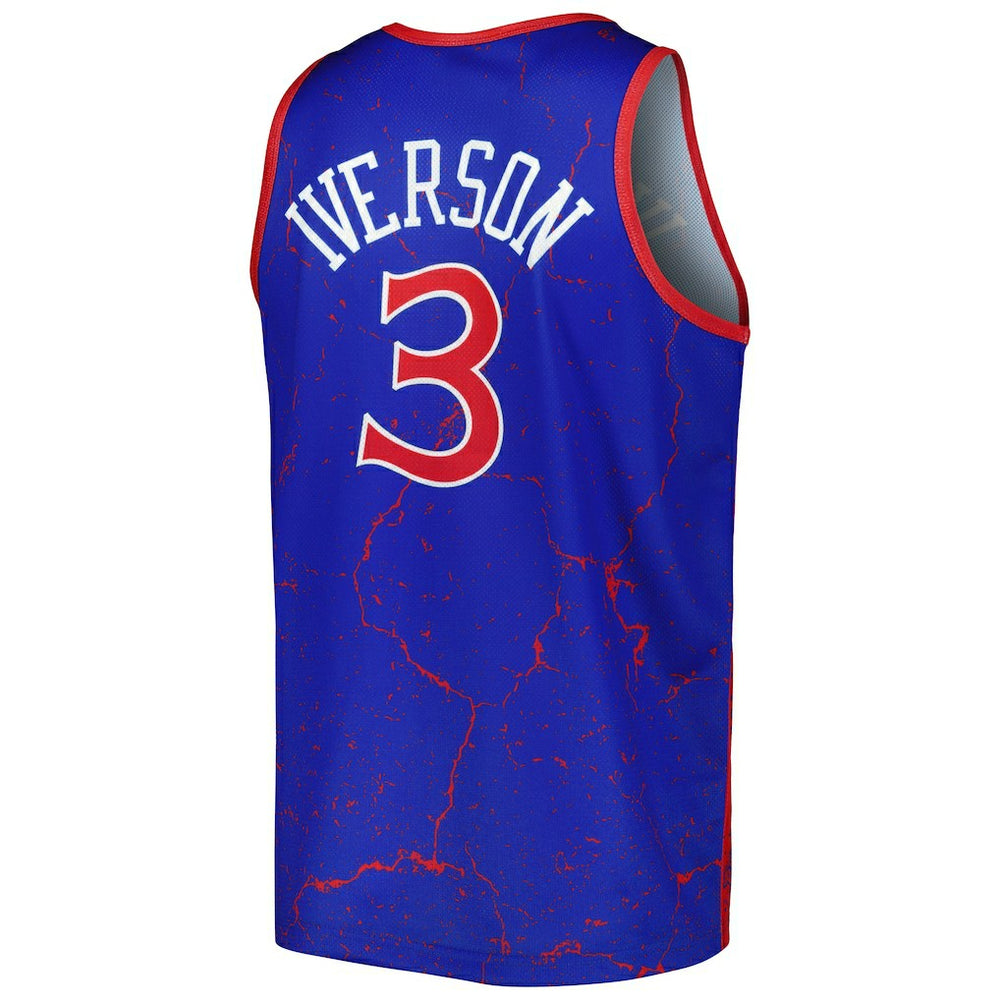 Royal Allen Iverson Philadelphia 76ers 1996-97 Hardwood Classics Player Burst Tank Top | NBA