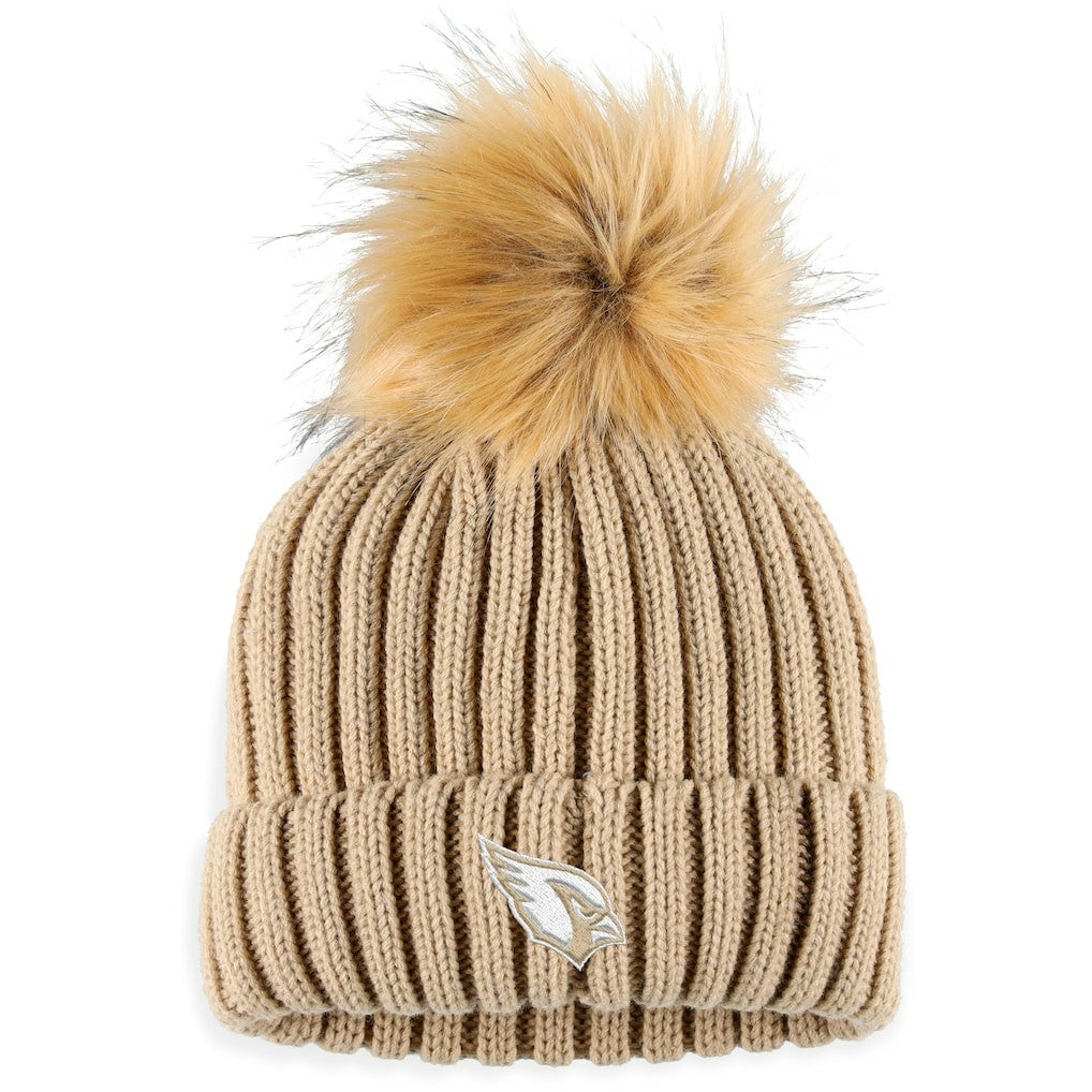 Arizona Cardinals WEAR by Erin Andrews Women's Neutral Cuffed Knit Hat with Pom | NFL Near me