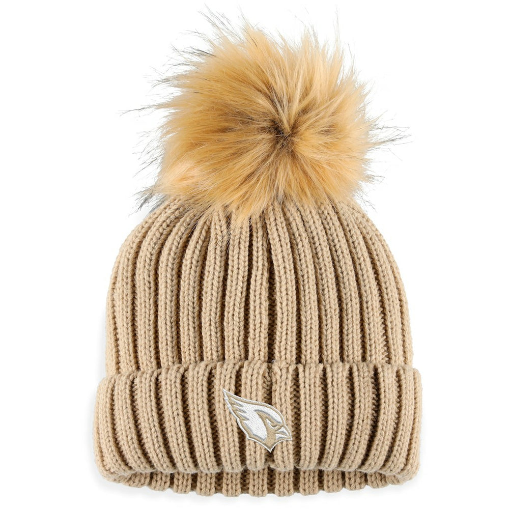 Arizona Cardinals WEAR by Erin Andrews Women's Neutral Cuffed Knit Hat with Pom | NFL Near me