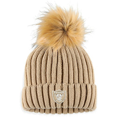 Las Vegas Raiders WEAR by Erin Andrews Women's Neutral Cuffed Knit Hat with Pom | NFL On sale