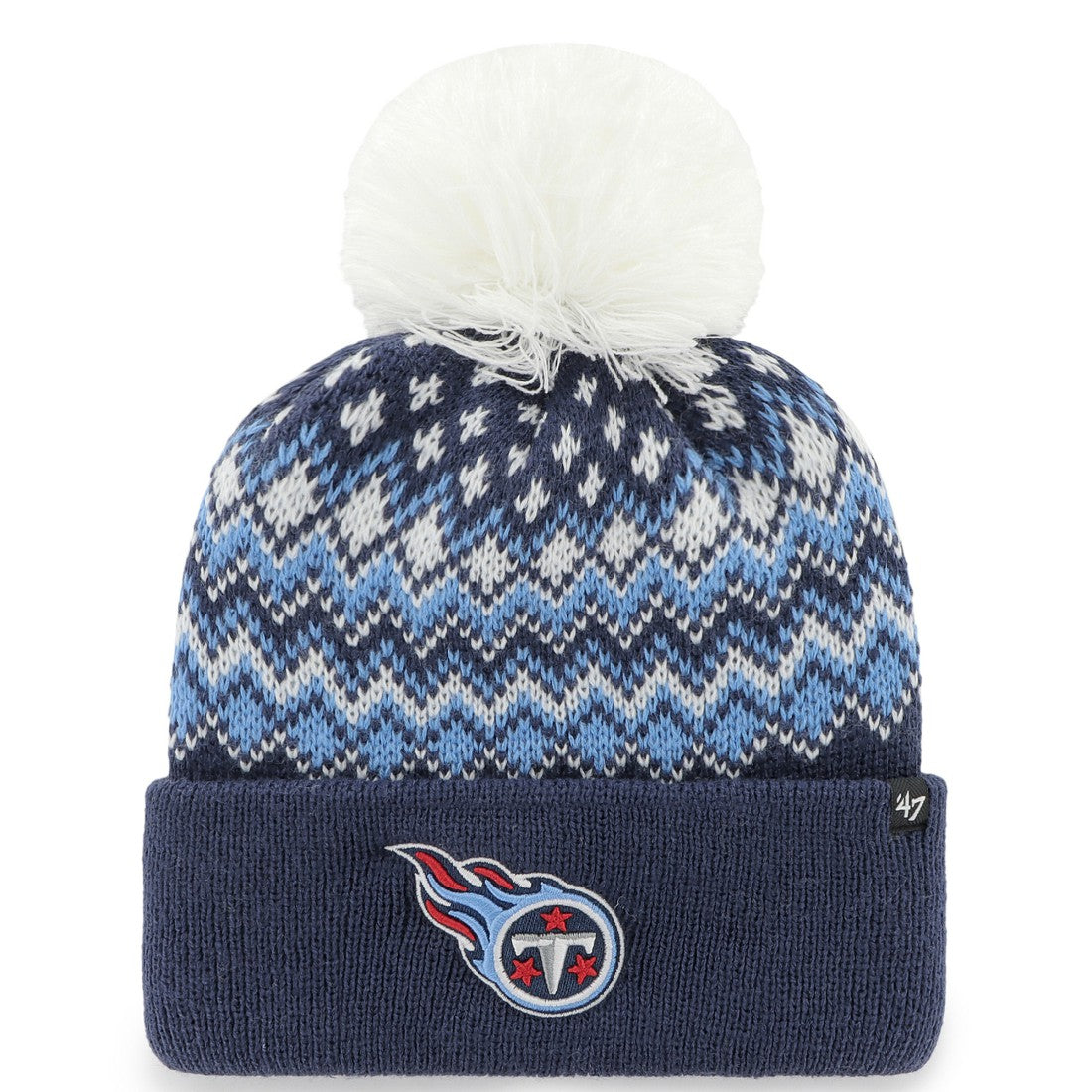 Tennessee Titans '47 Women's Elsa Cuffed Knit Hat with Pom | NFL US