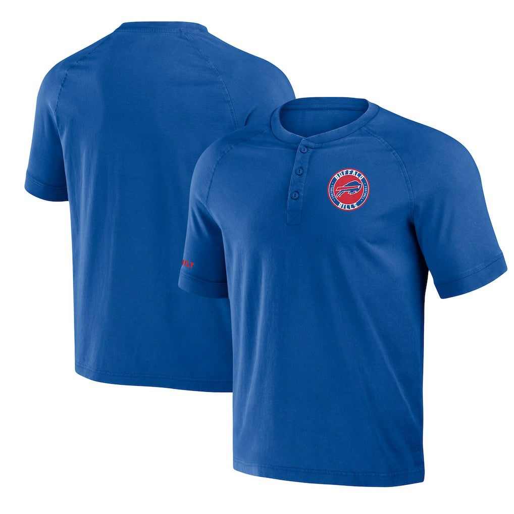 Buffalo Bills NFL x Darius Rucker Collection Washed Raglan Henley T-Shirt | NFL Online