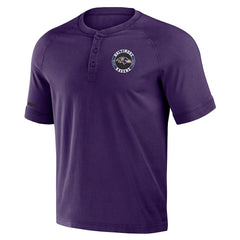 Baltimore Ravens NFL x Darius Rucker Collection Washed Raglan Henley T-Shirt | NFL Hot