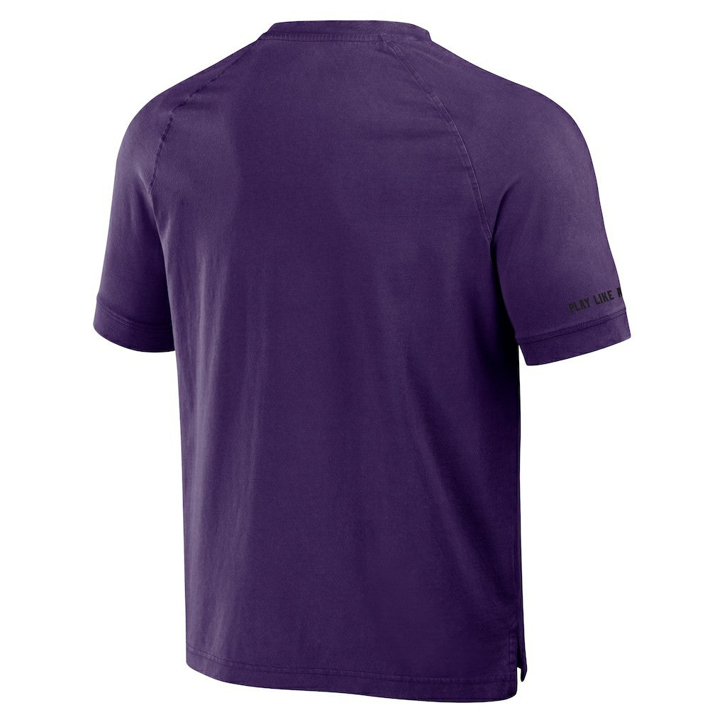 Baltimore Ravens NFL x Darius Rucker Collection Washed Raglan Henley T-Shirt | NFL Hot