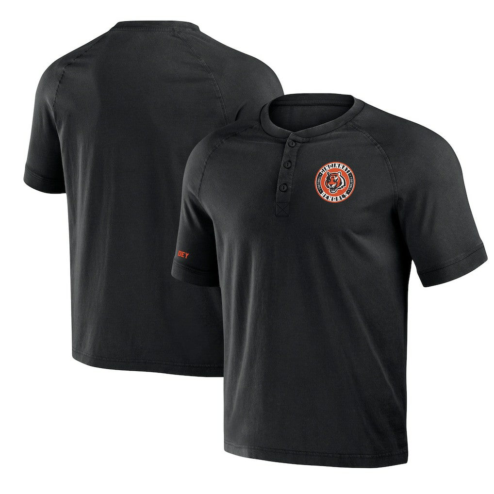 Cincinnati Bengals NFL x Darius Rucker Collection Washed Raglan Henley T-Shirt | NFL On sale