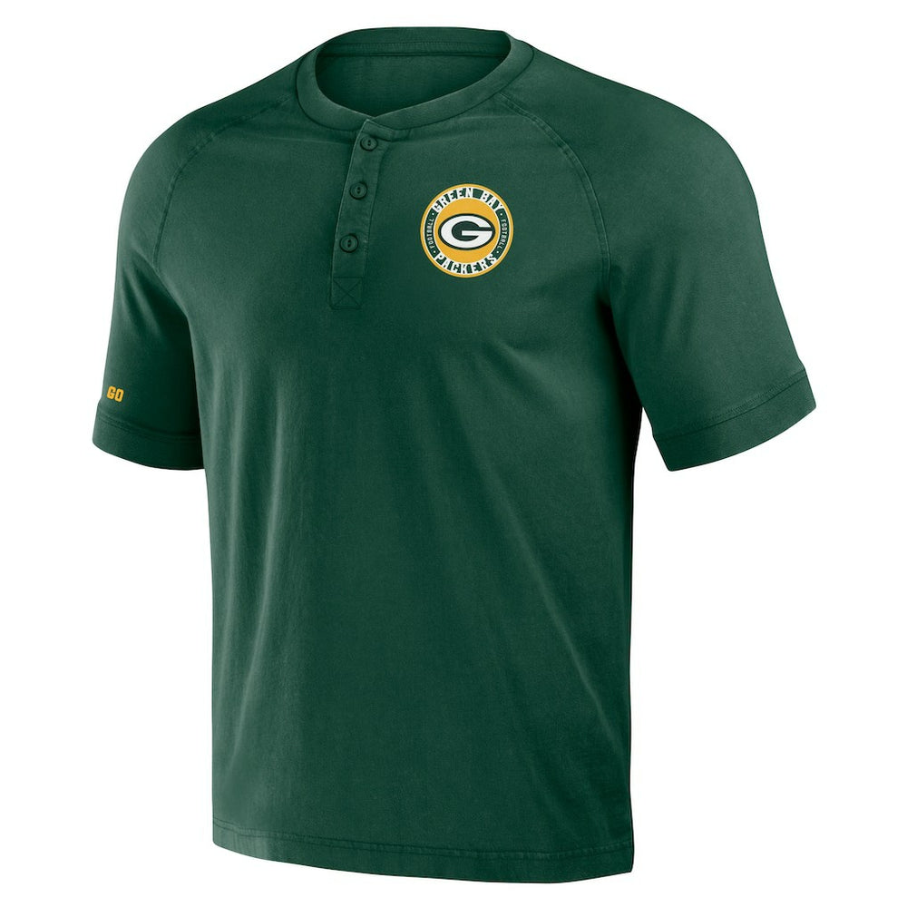 Green Bay Packers NFL x Darius Rucker Collection Washed Raglan Henley T-Shirt | NFL Online