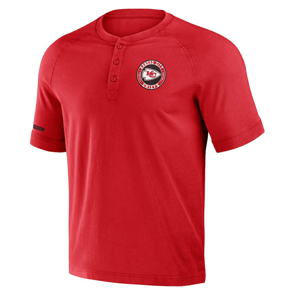 Kansas City Chiefs NFL x Darius Rucker Collection Washed Raglan Henley T-Shirt | NFL Hot
