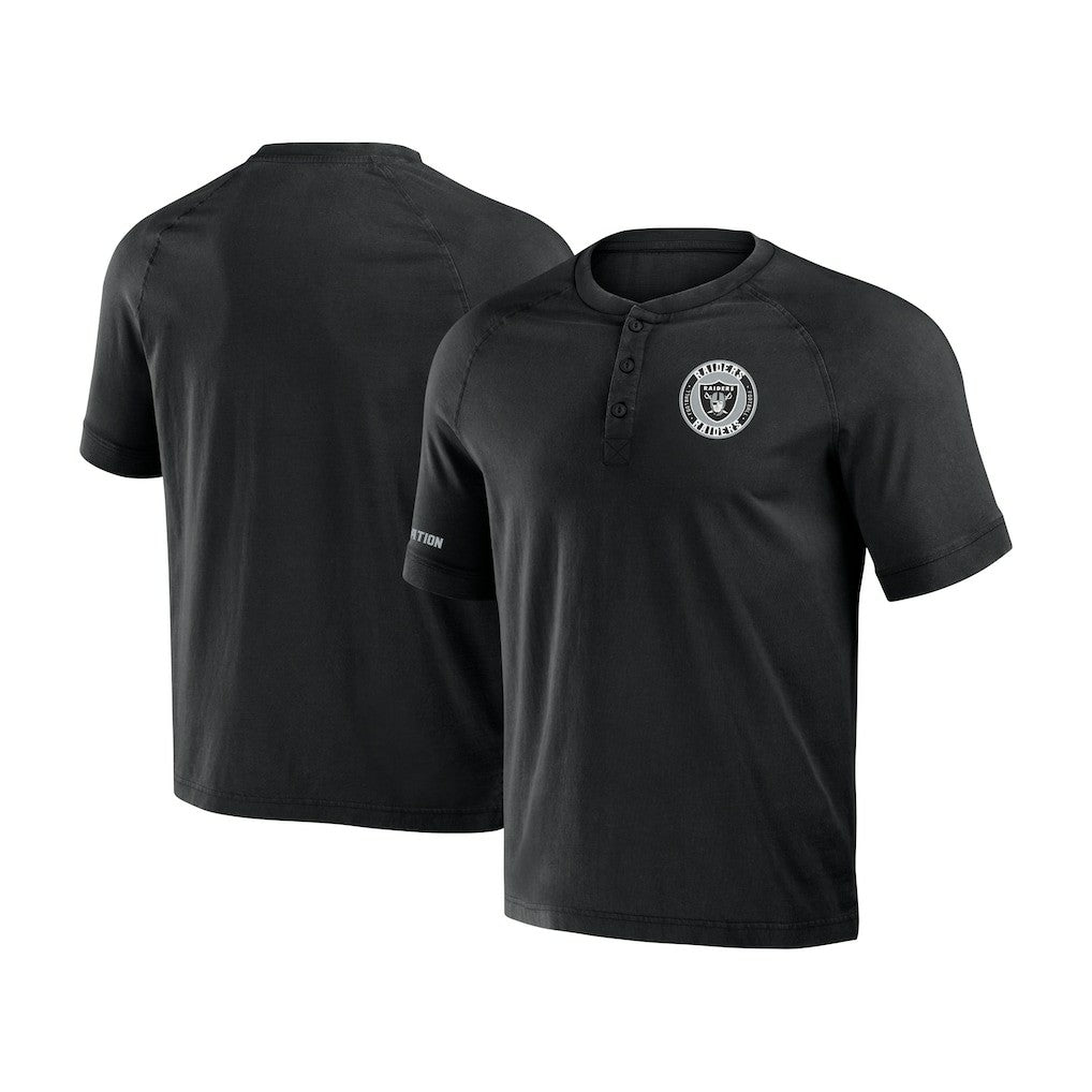 Las Vegas Raiders NFL x Darius Rucker Collection Washed Raglan Henley T-Shirt | NFL New