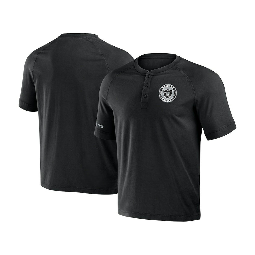 Las Vegas Raiders NFL x Darius Rucker Collection Washed Raglan Henley T-Shirt | NFL New