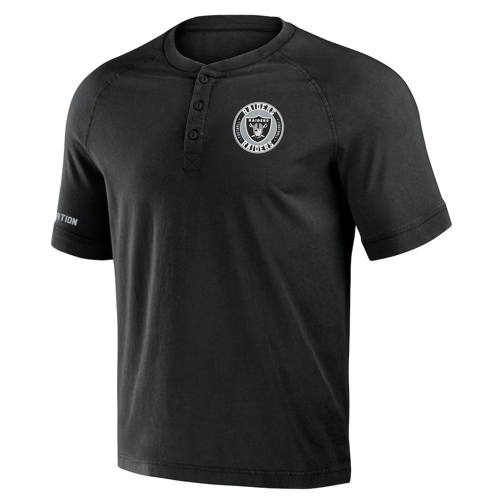 Las Vegas Raiders NFL x Darius Rucker Collection Washed Raglan Henley T-Shirt | NFL New