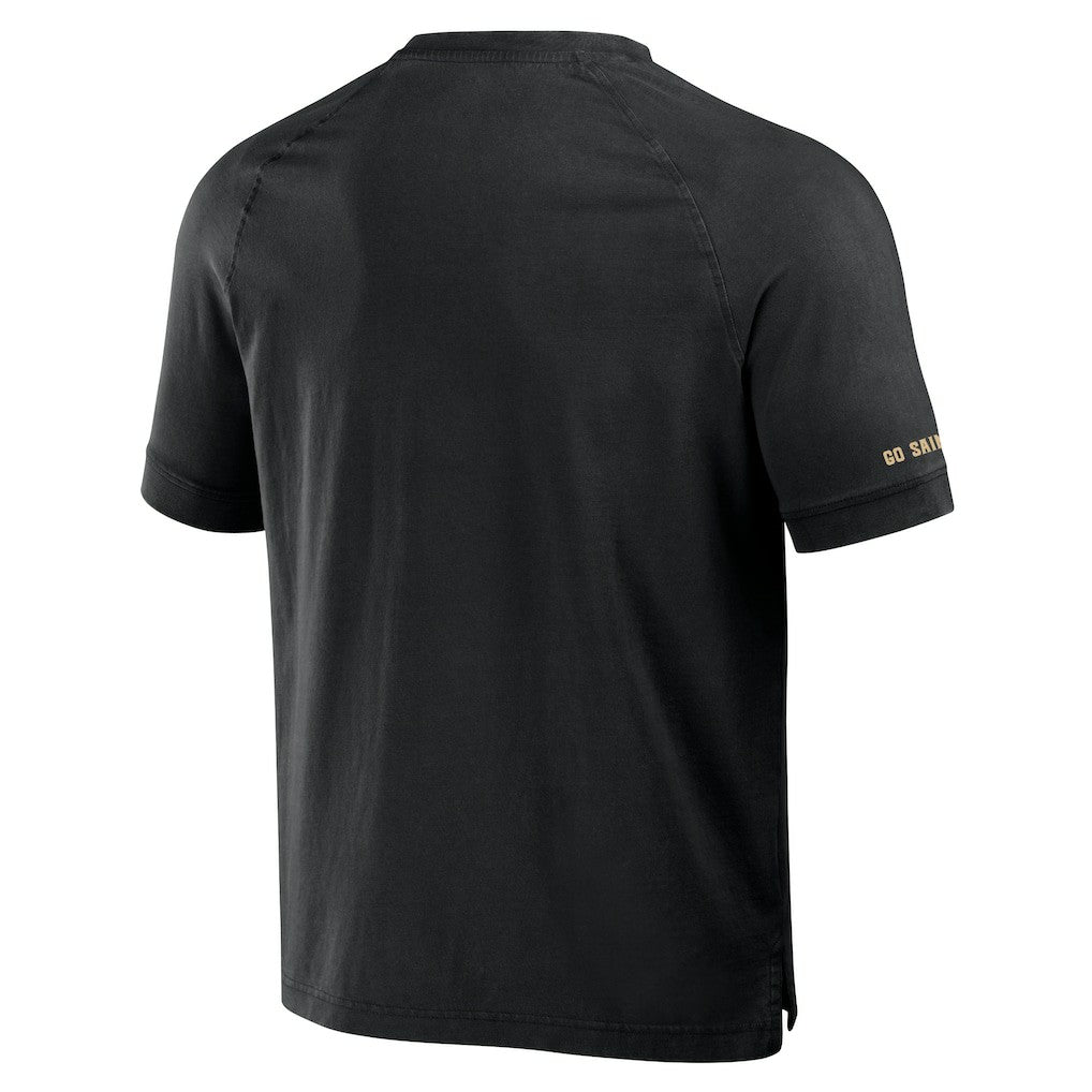 New Orleans Saints NFL x Darius Rucker Collection Washed Raglan Henley T-Shirt | NFL Online