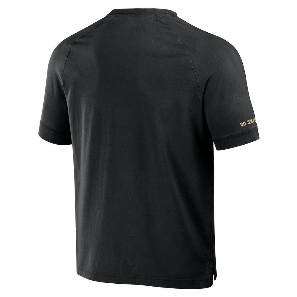 New Orleans Saints NFL x Darius Rucker Collection Washed Raglan Henley T-Shirt | NFL Online