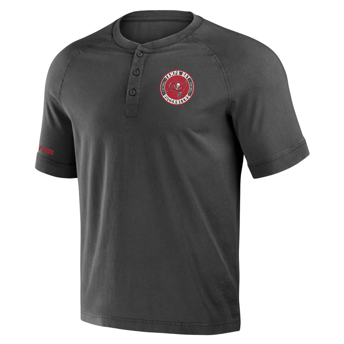 Tampa Bay Buccaneers NFL x Darius Rucker Collection Washed Raglan Henley T-Shirt | NFL Sale