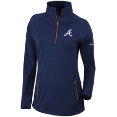 Atlanta Braves Columbia Women's Omni-Wick Outward Nine Quarter-Zip Pullover Top - MLB Pullover