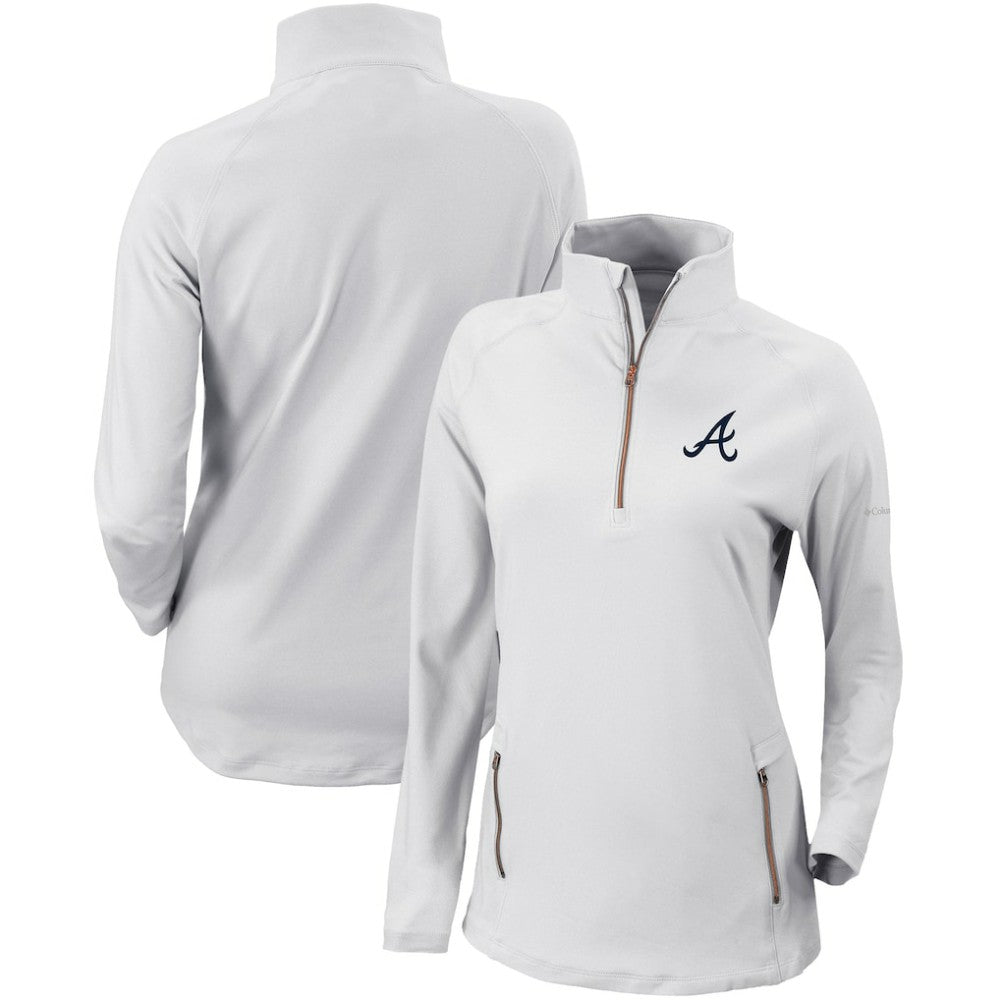 Atlanta Braves Columbia Women's Omni-Wick Outward Nine Quarter-Zip Pullover Top - MLB Pullover