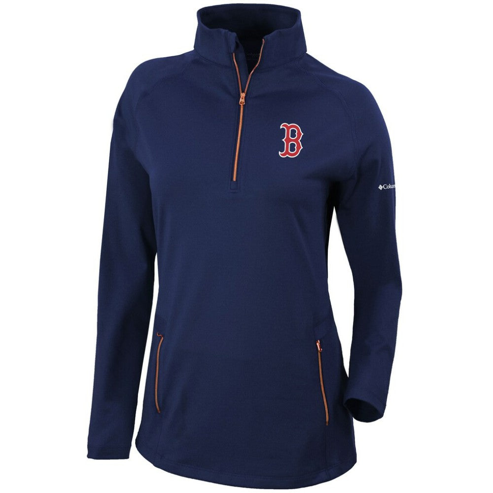 Boston Red Sox Columbia Women's Omni-Wick Outward Nine Quarter-Zip Pullover Top - MLB Pullover