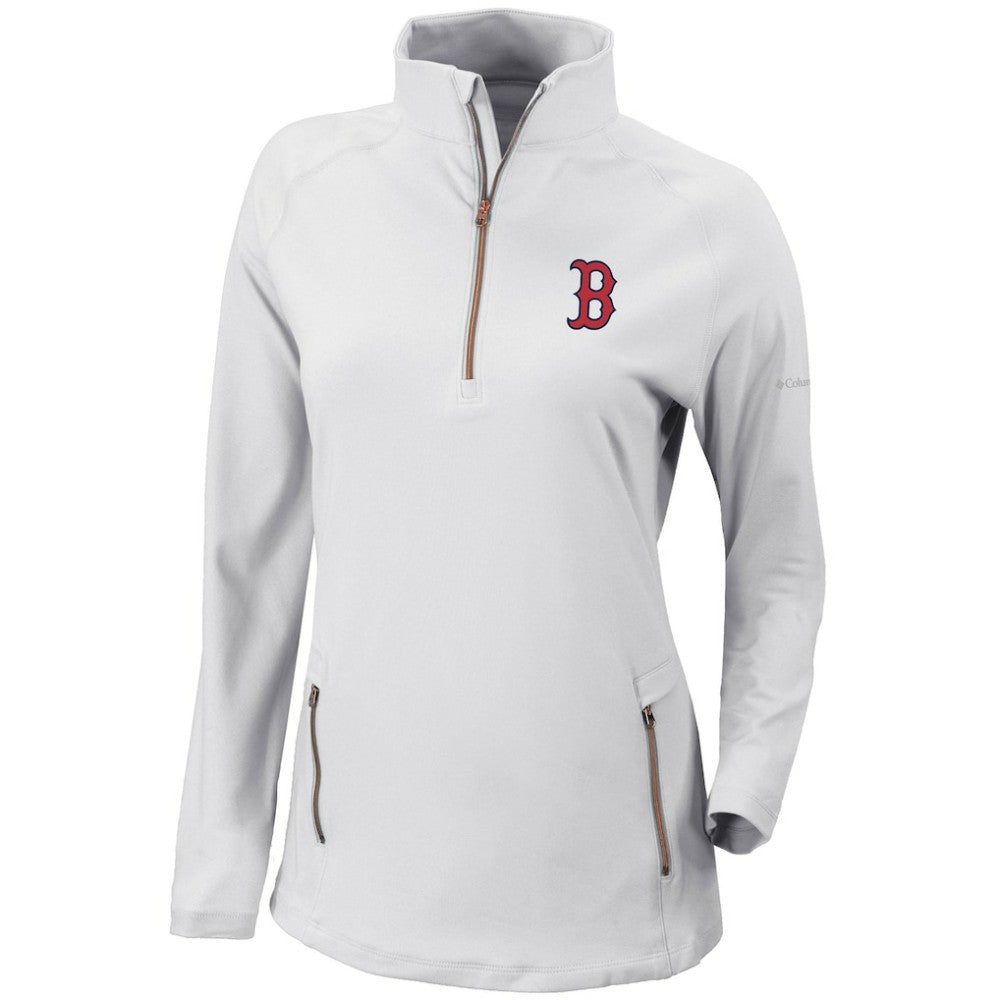 Boston Red Sox Columbia Women's Omni-Wick Outward Nine Quarter-Zip Pullover Top - MLB Pullover