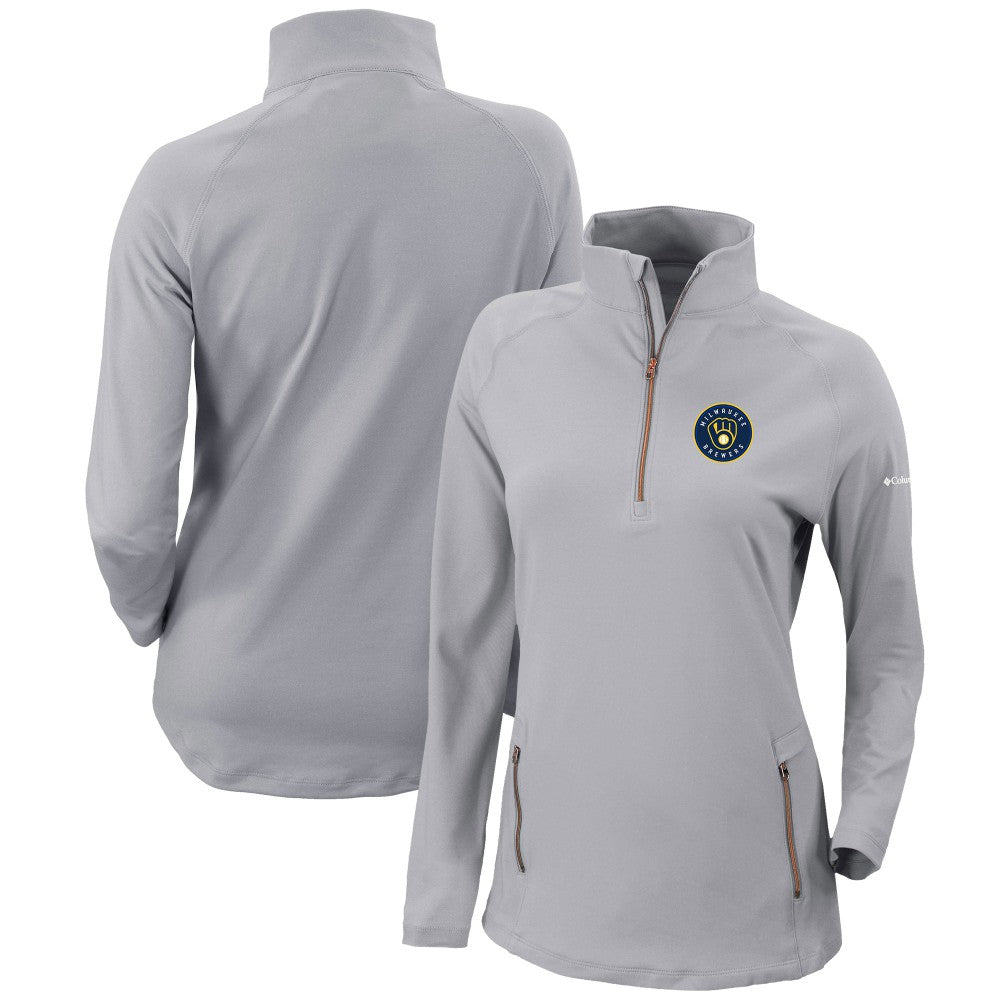 Milwaukee Brewers Columbia Women's Omni-Wick Outward Nine Quarter-Zip Pullover Top - MLB Pullover