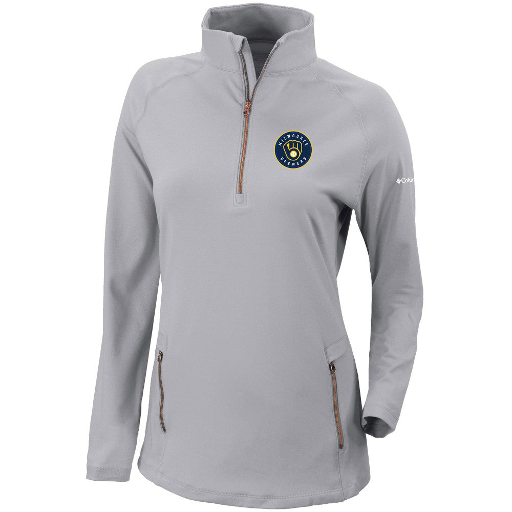 Milwaukee Brewers Columbia Women's Omni-Wick Outward Nine Quarter-Zip Pullover Top - MLB Pullover