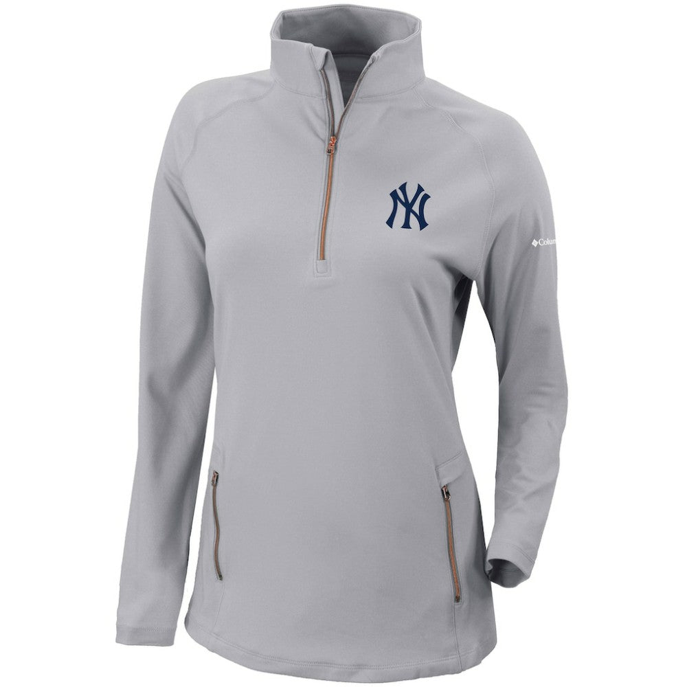 New York Yankees Columbia Women's Omni-Wick Outward Nine Quarter-Zip Pullover Top - MLB Pullover