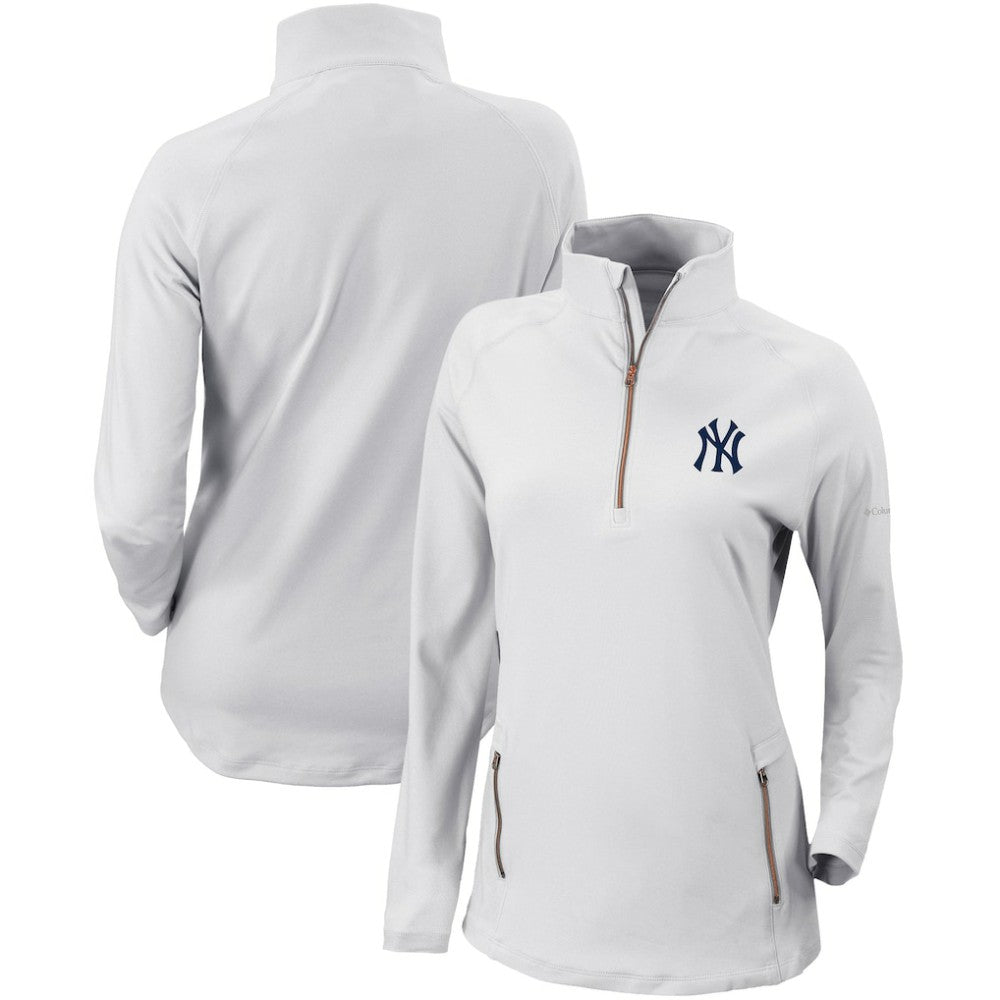 New York Yankees Columbia Women's Omni-Wick Outward Nine Quarter-Zip Pullover Top - MLB Pullover