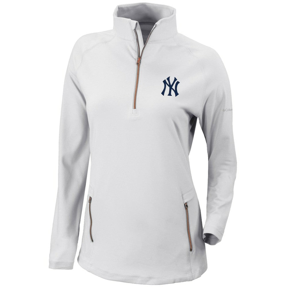 New York Yankees Columbia Women's Omni-Wick Outward Nine Quarter-Zip Pullover Top - MLB Pullover