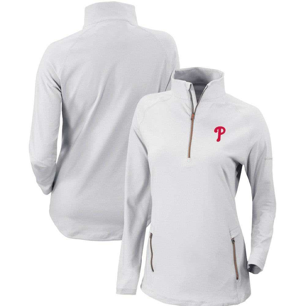 Philadelphia Phillies Columbia Women's Omni-Wick Outward Nine Quarter-Zip Pullover Top - MLB Pullover