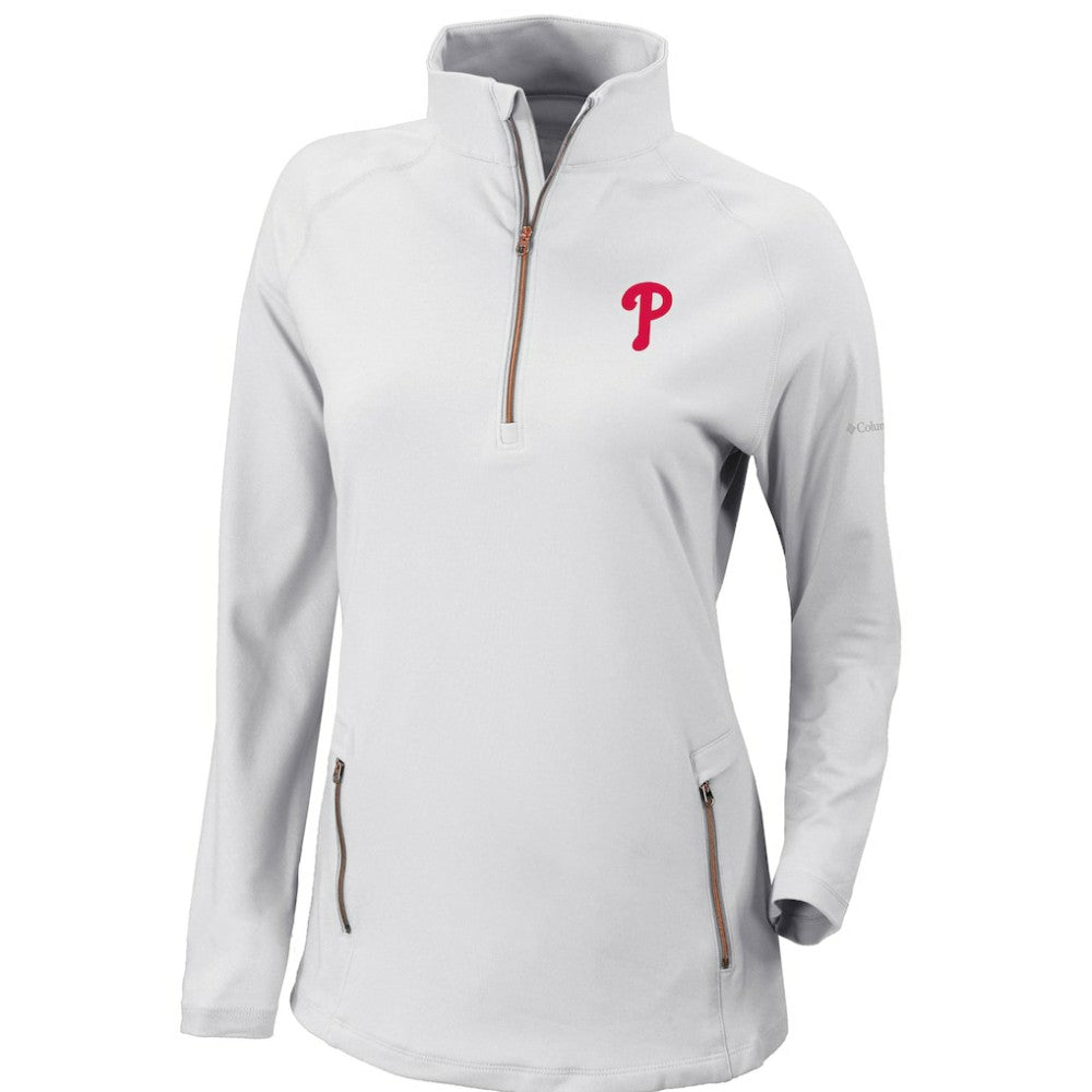 Philadelphia Phillies Columbia Women's Omni-Wick Outward Nine Quarter-Zip Pullover Top - MLB Pullover