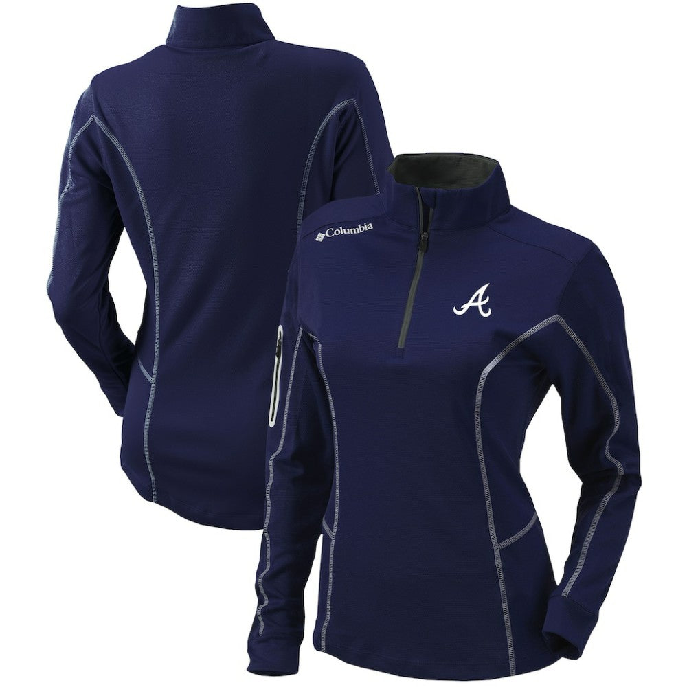 Atlanta Braves Columbia Women's Omni-Wick Shotgun Quarter-Zip Pullover Top - MLB Pullover