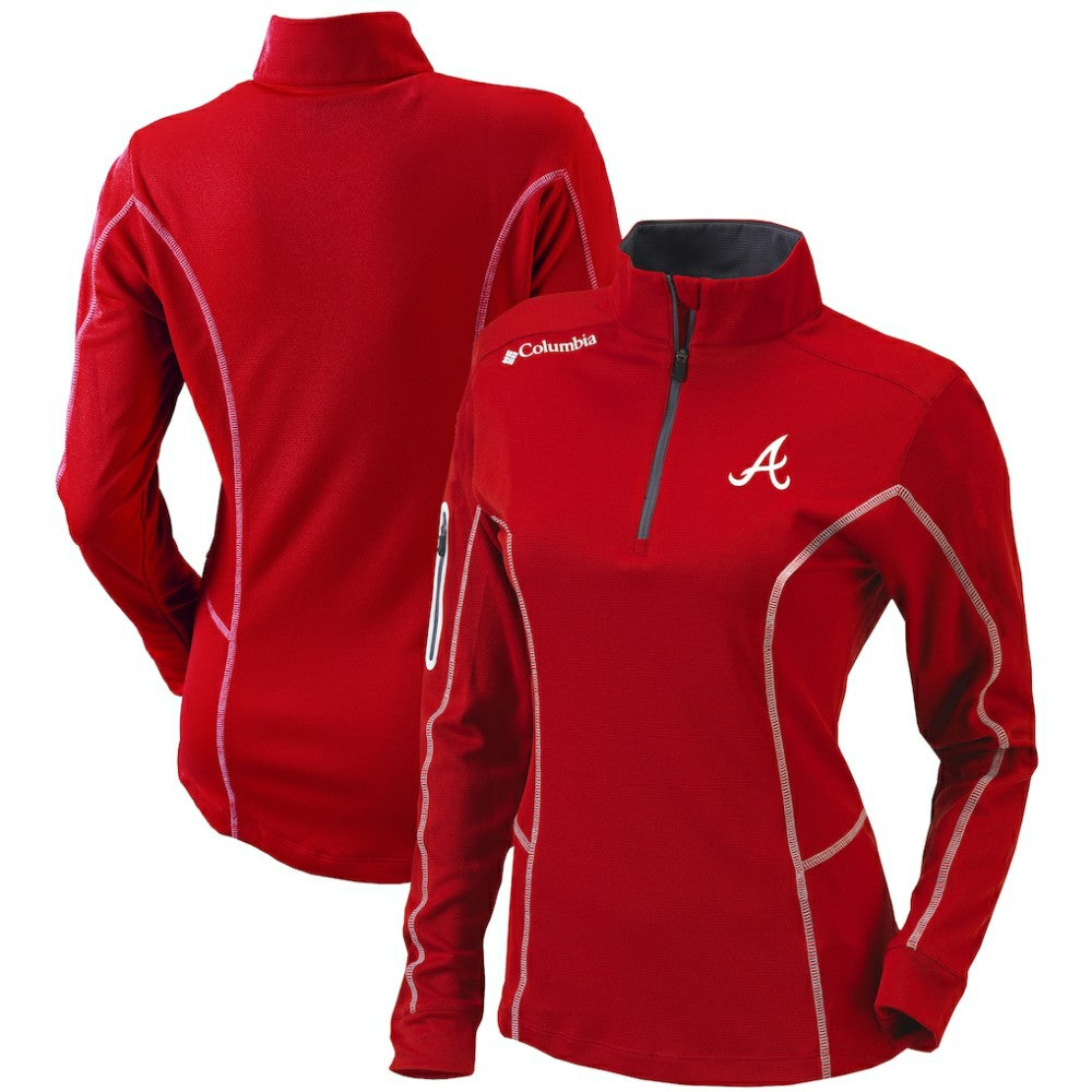 Atlanta Braves Columbia Women's Omni-Wick Shotgun Quarter-Zip Pullover Top - MLB Pullover