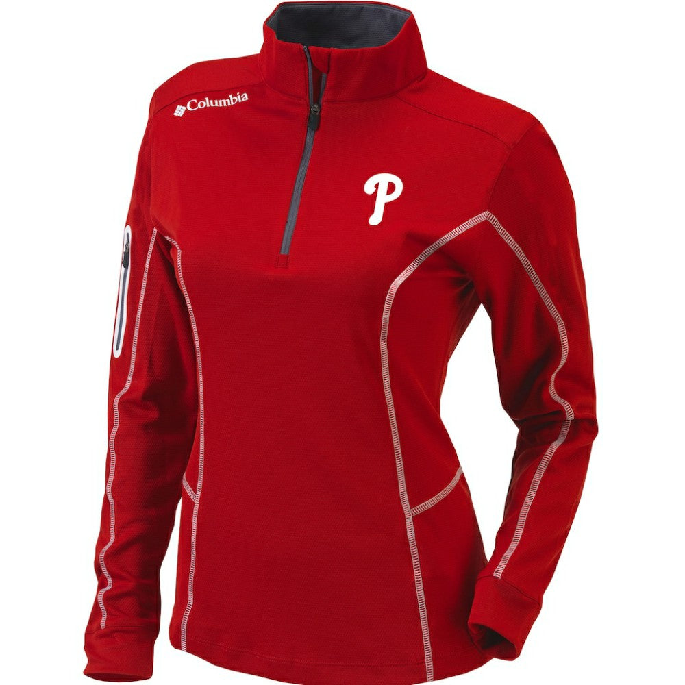 Philadelphia Phillies Columbia Women's Omni-Wick Shotgun Quarter-Zip Pullover Top - MLB Pullover