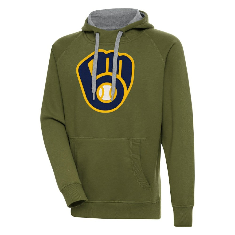 Milwaukee Brewers Antigua Victory Pullover Hoodie - MLB Hoodies