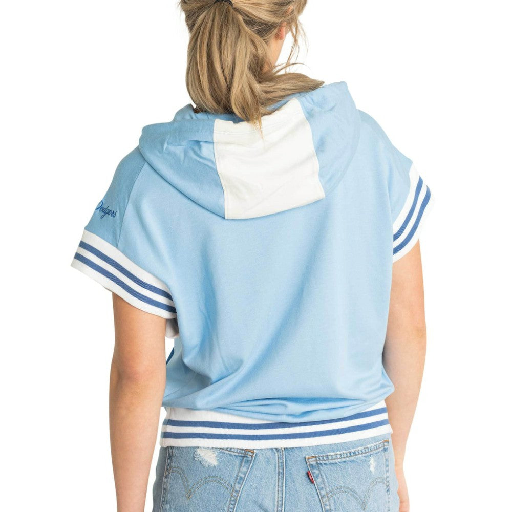 Los Angeles Dodgers Lusso Women's Mabel Tri-Blend Short Sleeve Pullover Hoodie - MLB Hoodies