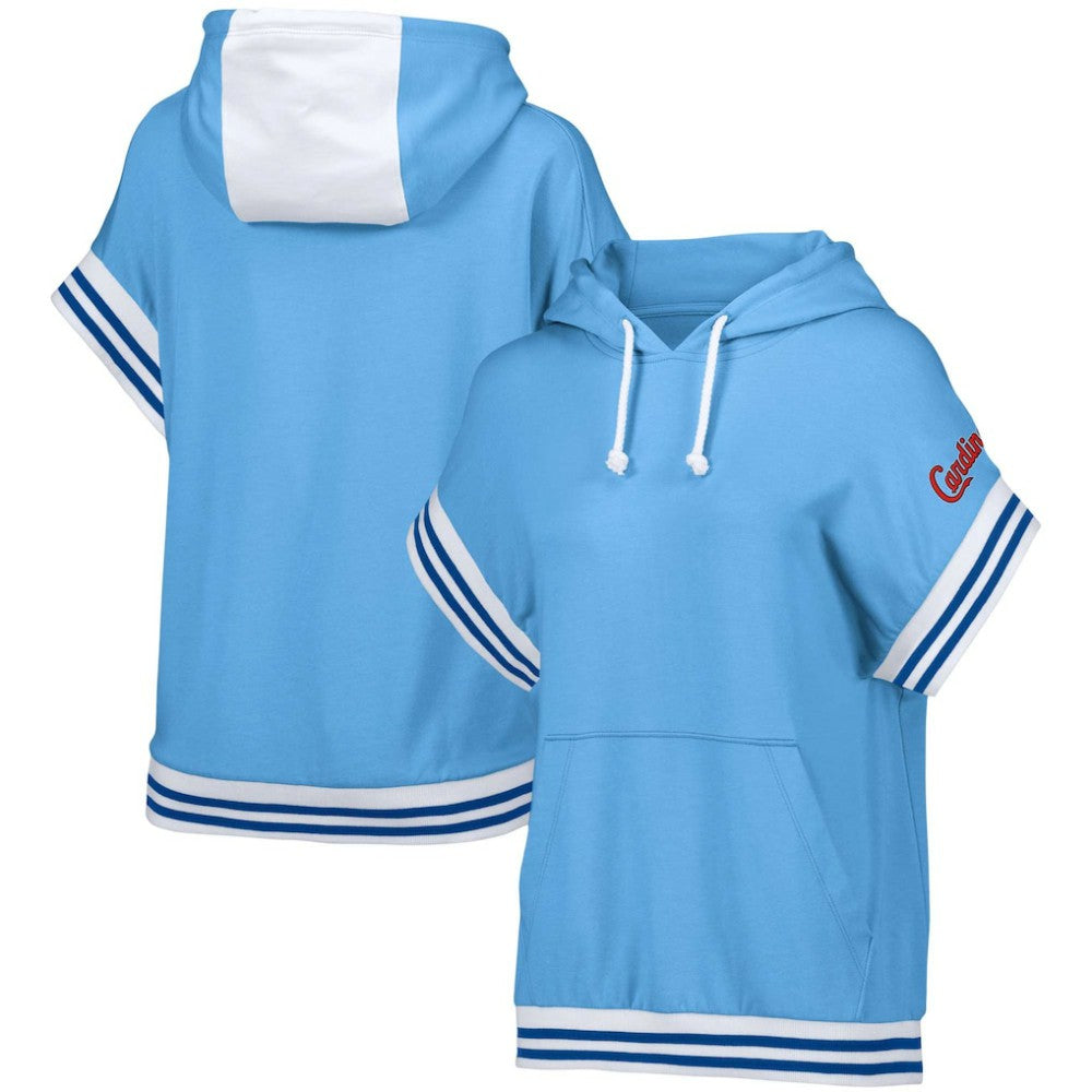 St. Louis Cardinals Lusso Women's Mabel Tri-Blend Short Sleeve Pullover Hoodie - MLB Hoodies