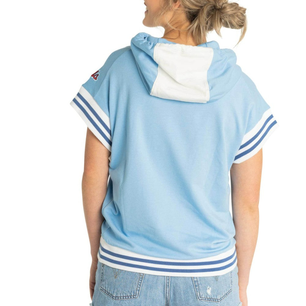 St. Louis Cardinals Lusso Women's Mabel Tri-Blend Short Sleeve Pullover Hoodie - MLB Hoodies