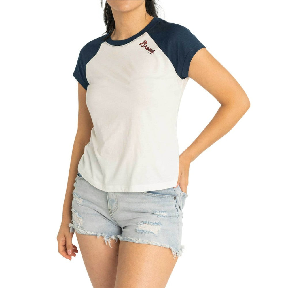 Atlanta Braves Lusso Women's Nikki Raglan T-Shirt - MLB T-shirts