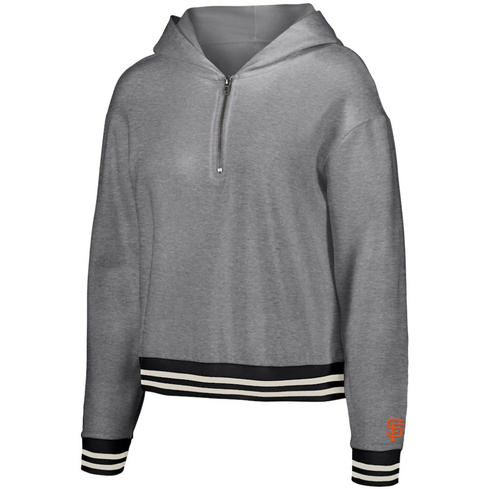 San Francisco Giants Lusso Women's Magnolia Tri-Blend Quarter-Zip Hoodie - MLB Hoodies