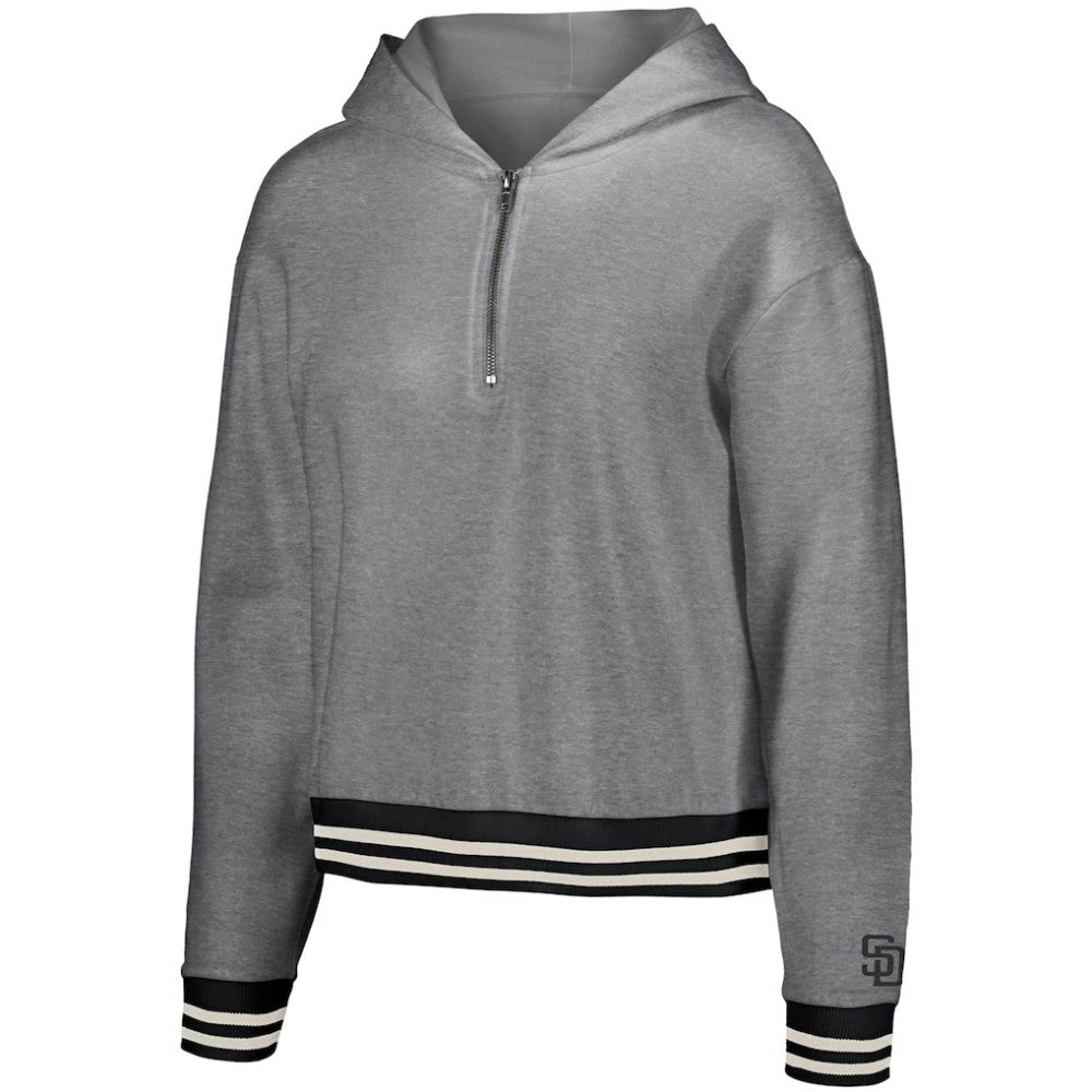 San Diego Padres Lusso Women's Magnolia Tri-Blend Quarter-Zip Hoodie - MLB Hoodies