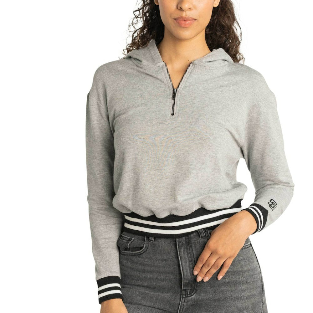 San Diego Padres Lusso Women's Magnolia Tri-Blend Quarter-Zip Hoodie - MLB Hoodies