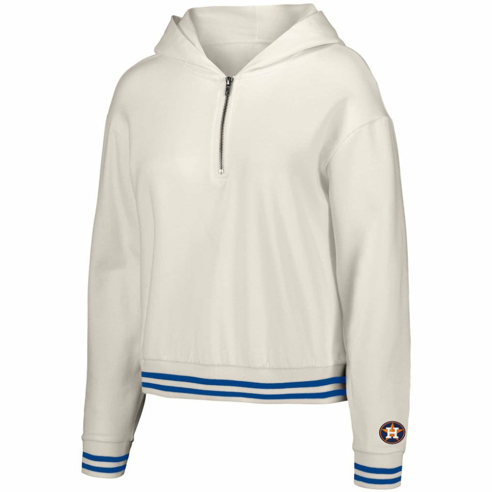 Houston Astros Lusso Women's Magnolia Tri-Blend Quarter-Zip Hoodie - MLB Hoodies