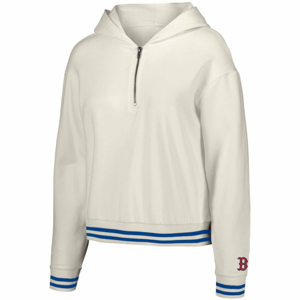 Boston Red Sox Lusso Women's Magnolia Tri-Blend Quarter-Zip Hoodie - MLB Hoodies