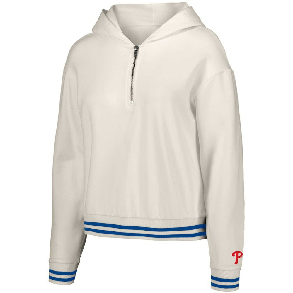 Philadelphia Phillies Lusso Women's Magnolia Tri-Blend Quarter-Zip Hoodie - MLB Hoodies