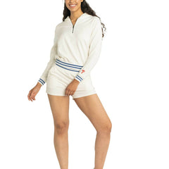 Philadelphia Phillies Lusso Women's Magnolia Tri-Blend Quarter-Zip Hoodie - MLB Hoodies