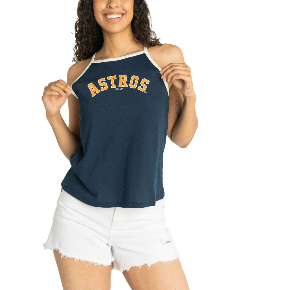 Houston Astros Lusso Women's Nadine Halter Tank Top - MLB Tanks