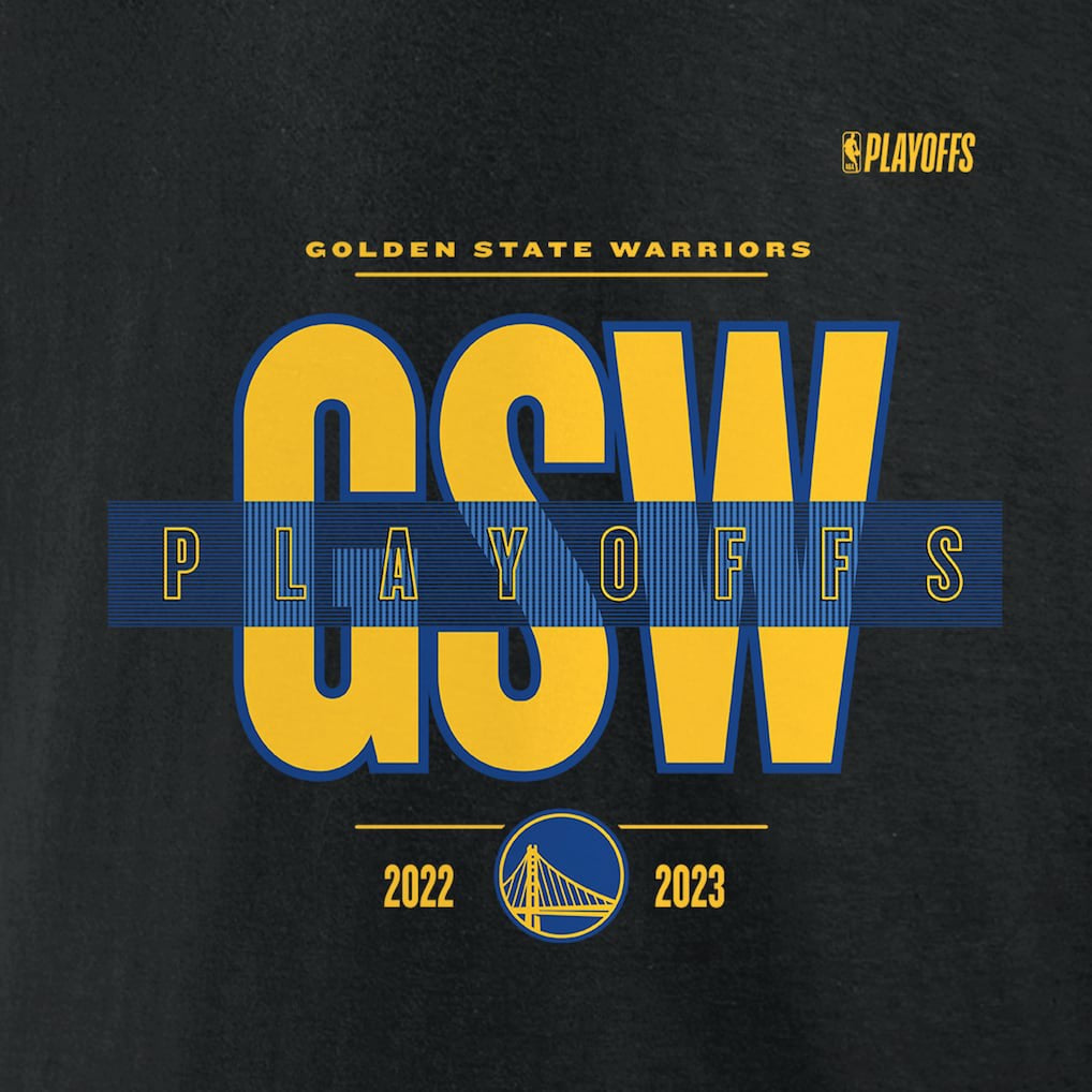 Black Golden State Warriors 2023 NBA Playoffs Jump Ball T-Shirt | NBA