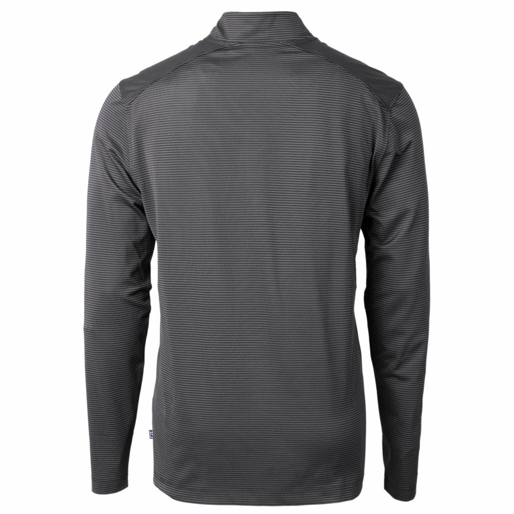 Cincinnati Reds Cutter & Buck Virtue Eco Pique Micro Stripe Recycled Quarter-Zip Pullover Top - MLB Pullover